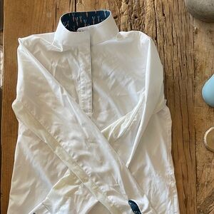 Classic Kids Blouse in White with Blue Details